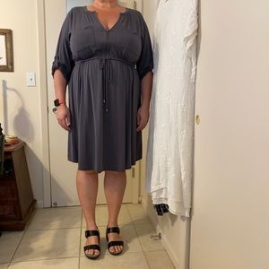 Torrid V Neck Grey Dress